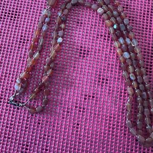 Multi-Strand Brown Beaded Necklace